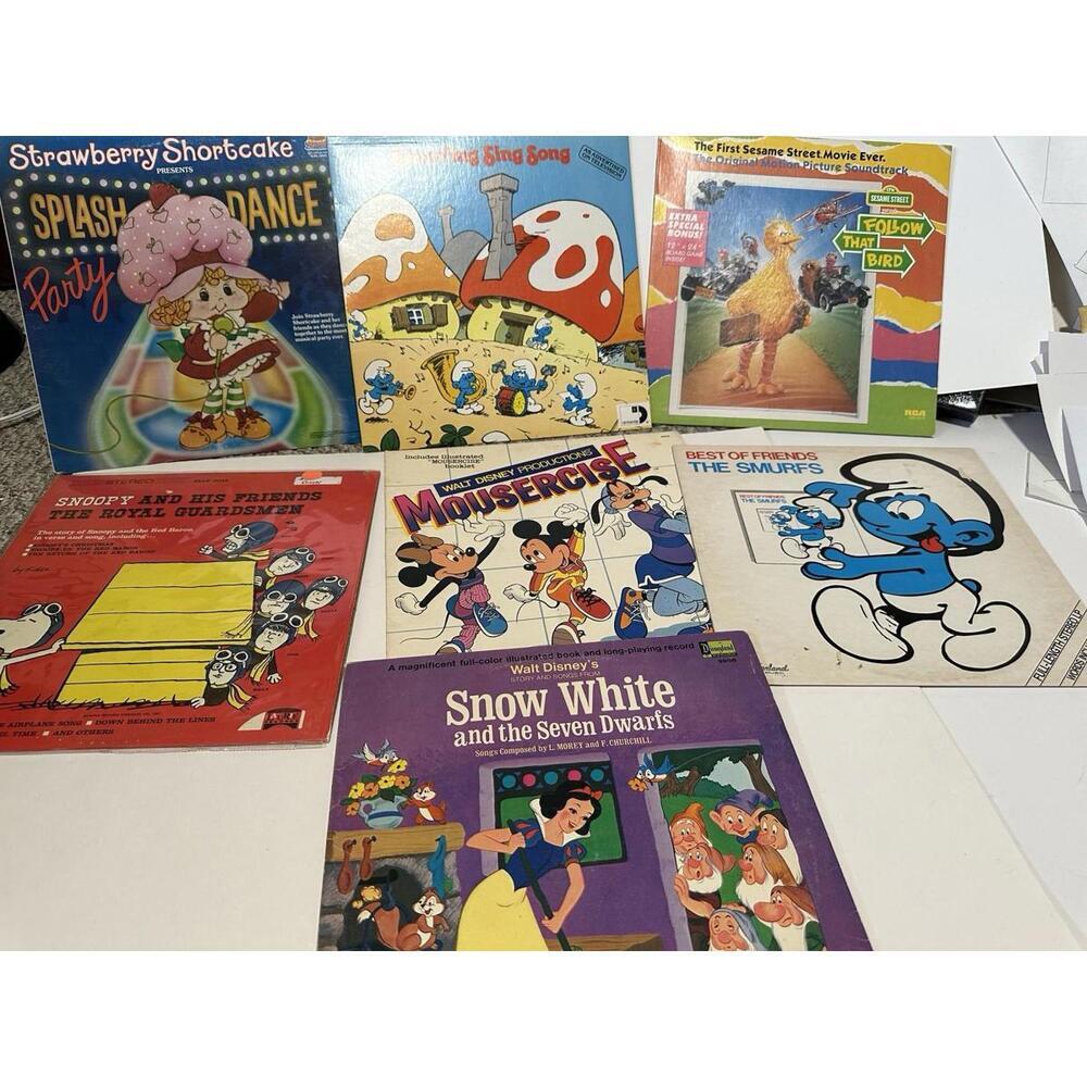 VTG Children’s Music, TV, Cartoons Album Covers, NO VINYL, Lot Of 16 Crafts Art - Picture 2 of 2